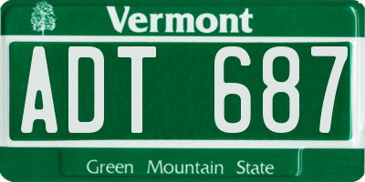 VT license plate ADT687