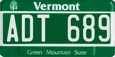 VT license plate ADT689