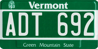 VT license plate ADT692