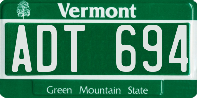 VT license plate ADT694
