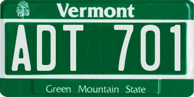 VT license plate ADT701