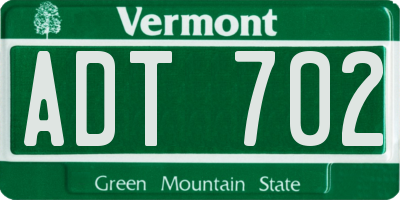 VT license plate ADT702