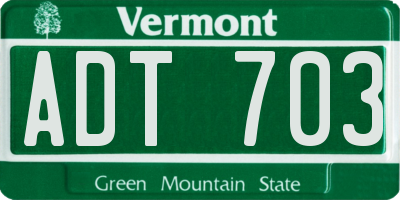 VT license plate ADT703