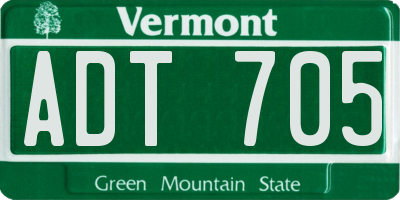 VT license plate ADT705