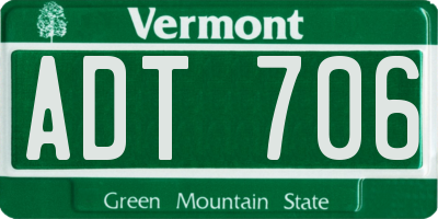 VT license plate ADT706