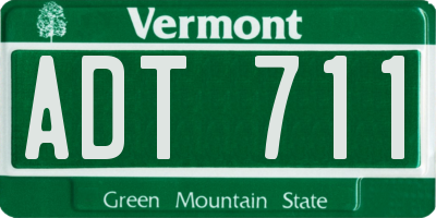 VT license plate ADT711