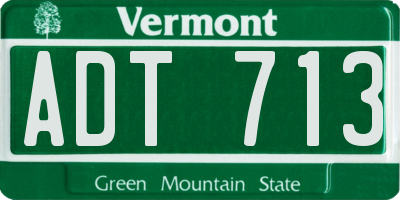VT license plate ADT713