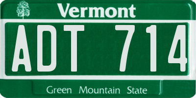 VT license plate ADT714