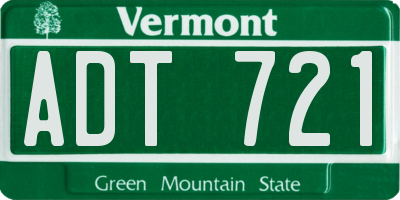 VT license plate ADT721