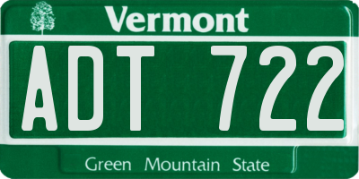 VT license plate ADT722