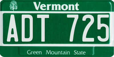 VT license plate ADT725