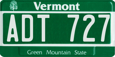 VT license plate ADT727