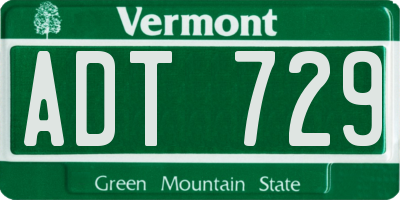 VT license plate ADT729