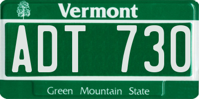 VT license plate ADT730