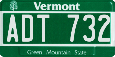 VT license plate ADT732
