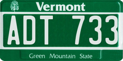 VT license plate ADT733