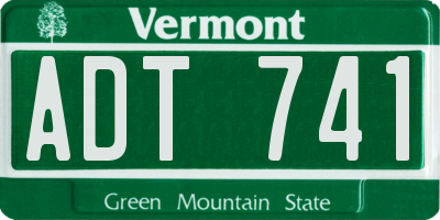VT license plate ADT741