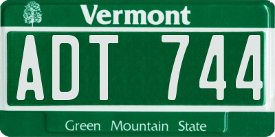 VT license plate ADT744