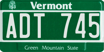 VT license plate ADT745