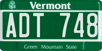 VT license plate ADT748