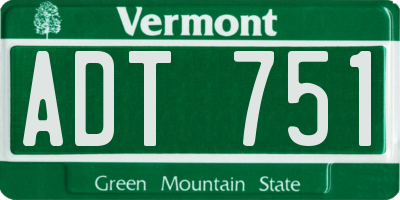 VT license plate ADT751