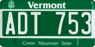 VT license plate ADT753