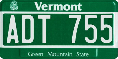 VT license plate ADT755