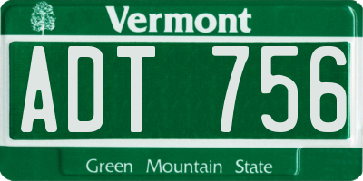 VT license plate ADT756