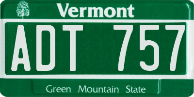 VT license plate ADT757