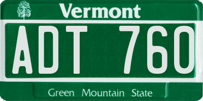VT license plate ADT760