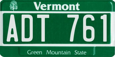 VT license plate ADT761