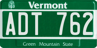 VT license plate ADT762