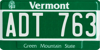 VT license plate ADT763