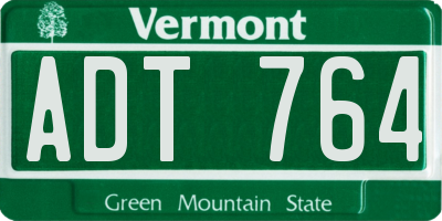 VT license plate ADT764