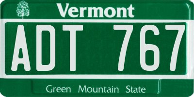 VT license plate ADT767