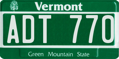 VT license plate ADT770