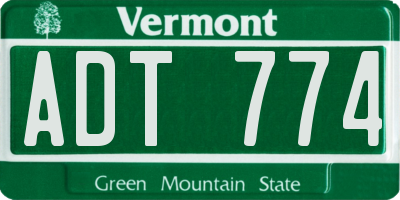 VT license plate ADT774