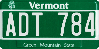 VT license plate ADT784