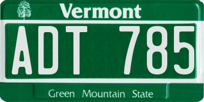 VT license plate ADT785