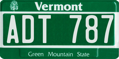 VT license plate ADT787