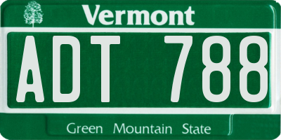 VT license plate ADT788