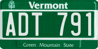 VT license plate ADT791