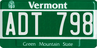 VT license plate ADT798