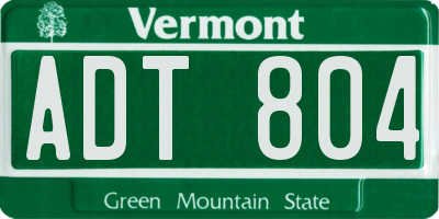 VT license plate ADT804