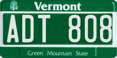 VT license plate ADT808