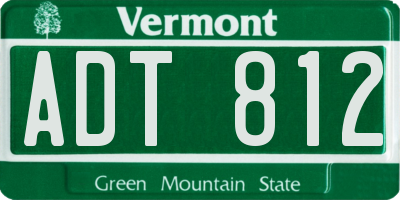 VT license plate ADT812