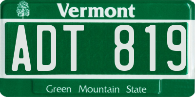 VT license plate ADT819