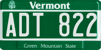 VT license plate ADT822