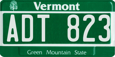 VT license plate ADT823