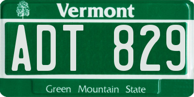 VT license plate ADT829